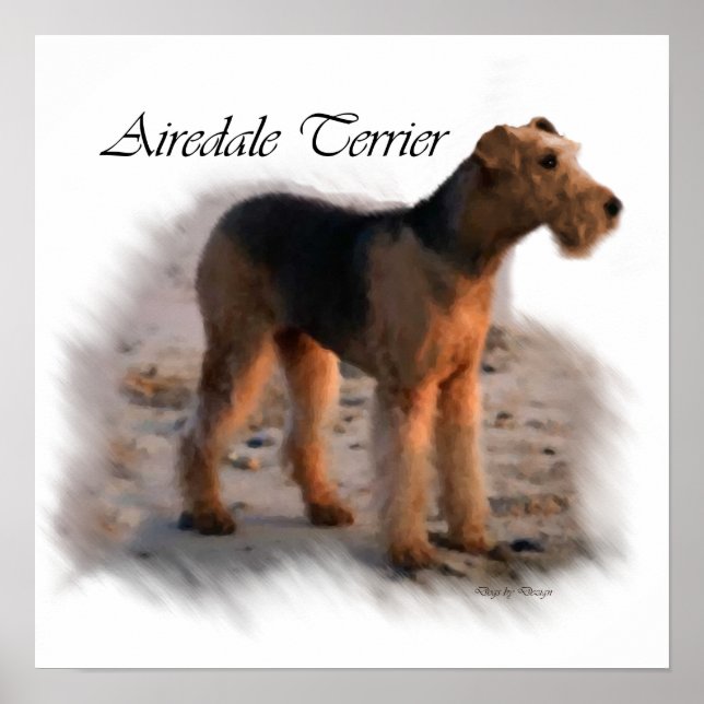 Affiches Airedale Terrier Art Imprimer Cadeaux (Devant)