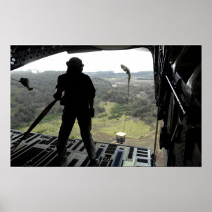 Affiches Airman regarde une chute d'entraînement