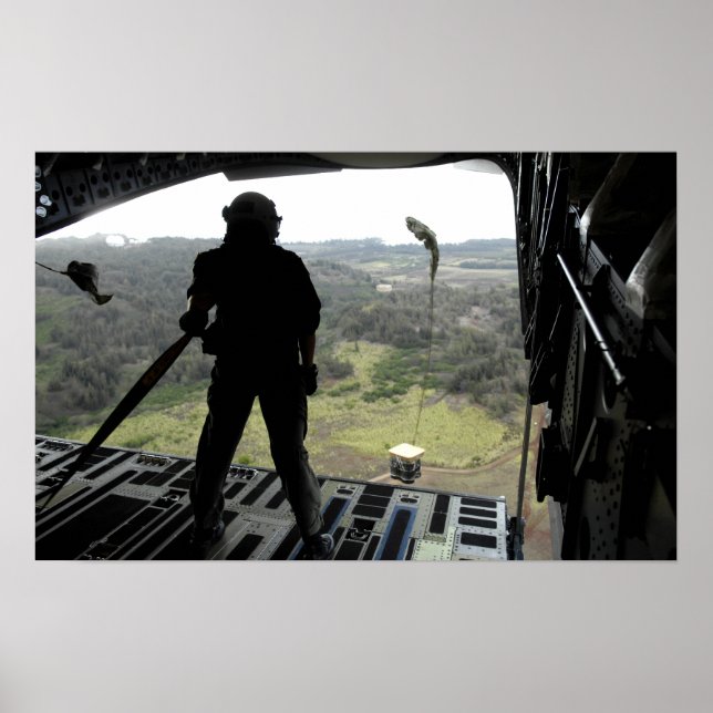 Affiches Airman regarde une chute d'entraînement (Devant)