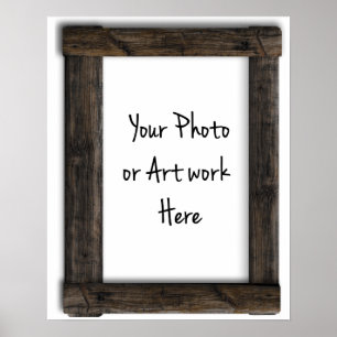 Affiches Ajouter votre Modèle de cadre Art ou Photo Vieux "