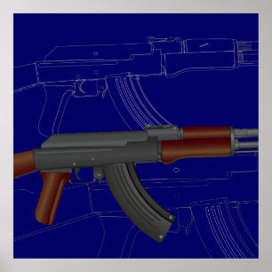 Affiches AK47 BluePrint