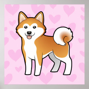 Affiches Akita Inu / Shiba Inu Love