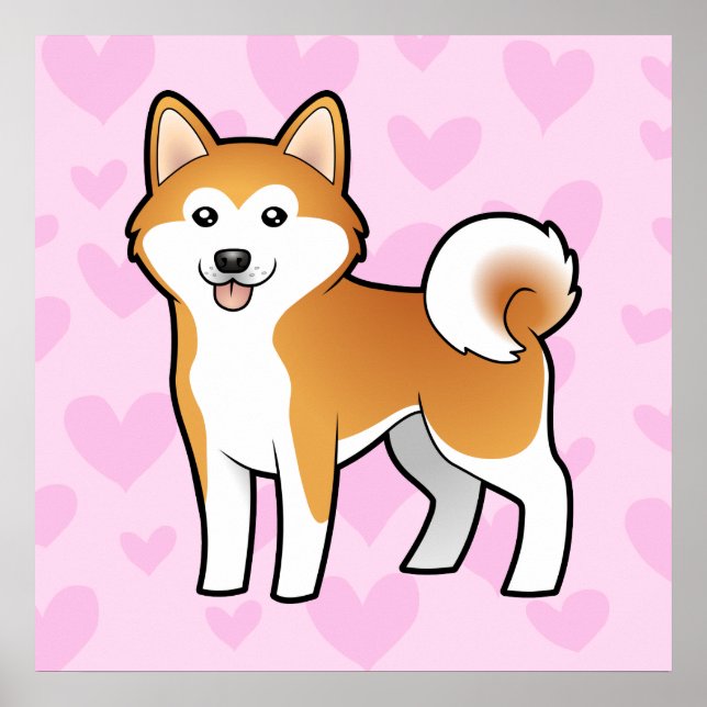 Affiches Akita Inu / Shiba Inu Love (Devant)