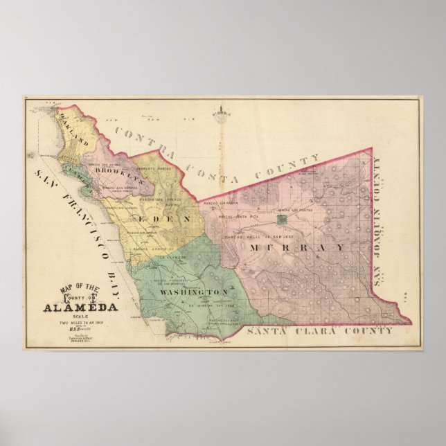 Affiches Alameda County map (Devant)