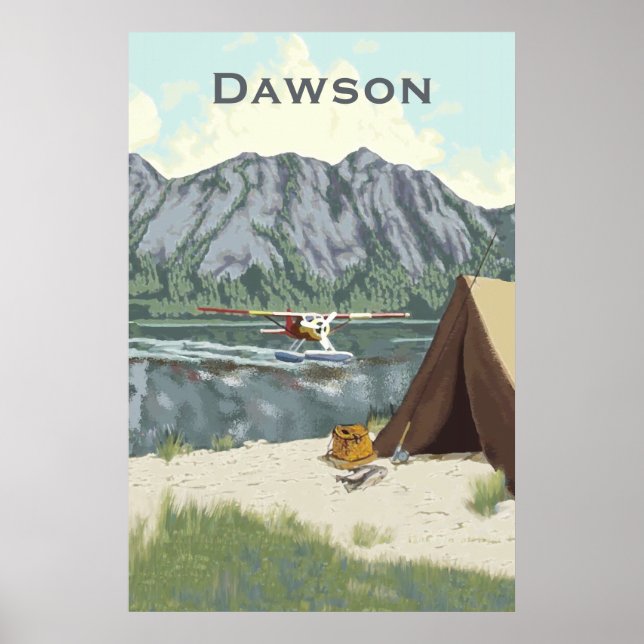 Affiches Alaska Bush Avion Et Pêche Voyage (Devant)