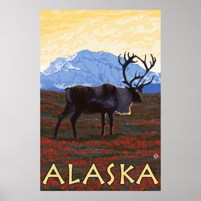 Affiches Alaska - Caribou (Devant)