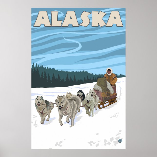 Affiches Alaska - Dogsledding (Devant)