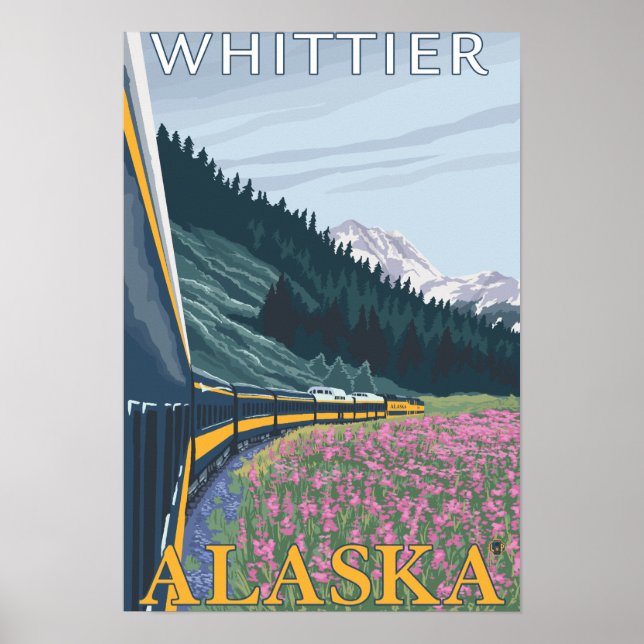 Affiches Alaska Railroad Scene - Whittier, Alaska (Devant)