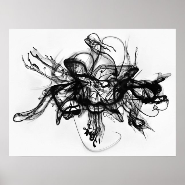 Affiches Alchimie - Encre dans l'eau (Devant)