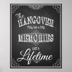 Affiches Alcool HANGOVER barre signe parfait imprimé mariag