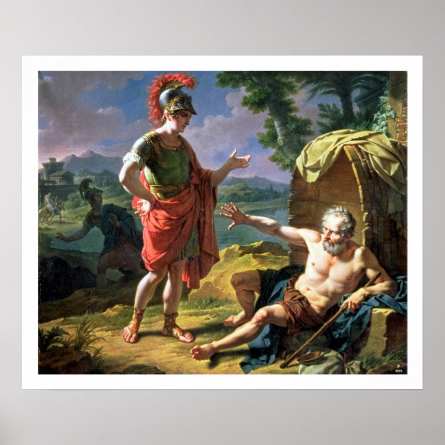 Affiches Alexander and Diogenes, 1818 (oil on canvas) (Devant)