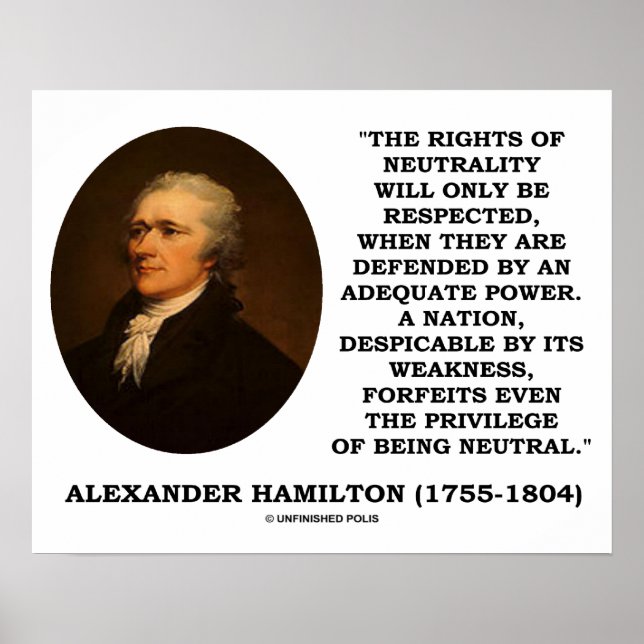 Affiches Alexander Hamilton Droits Du Pouvoir De Neutralité (Devant)