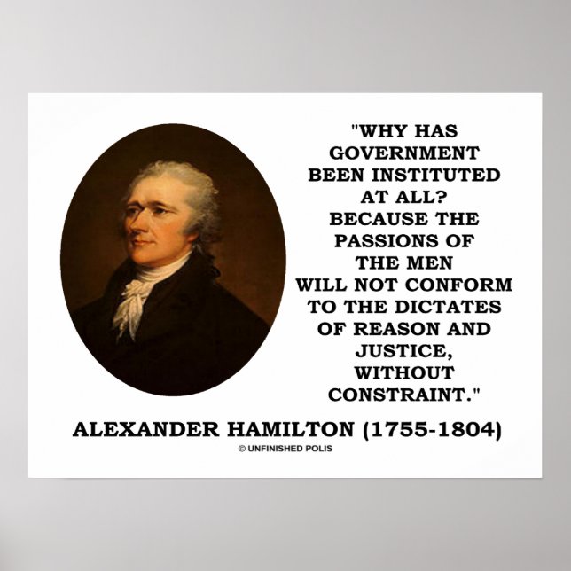 Affiches Alexander Hamilton Gouvernement Contrainte de pass (Devant)