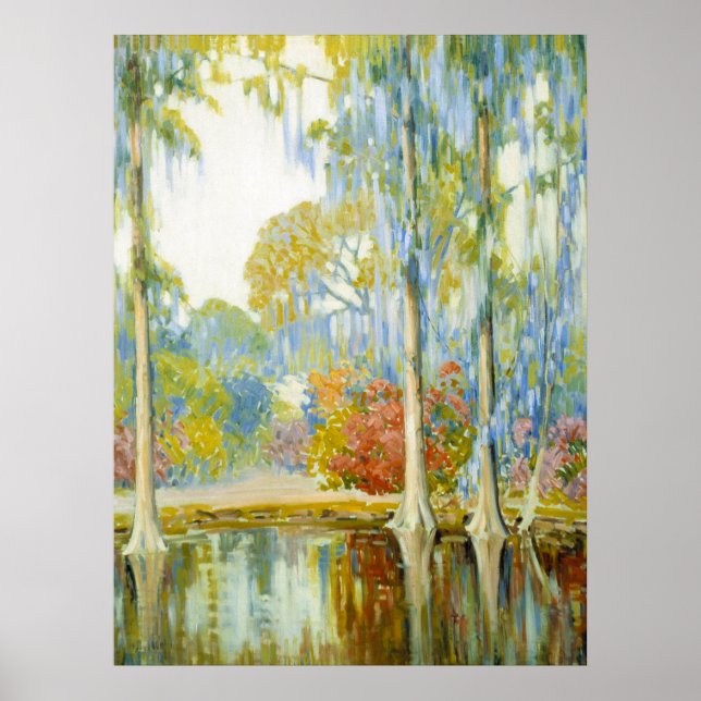 Affiches Alfred Hutty Magnolia Gardens Peinture Vintage (Devant)