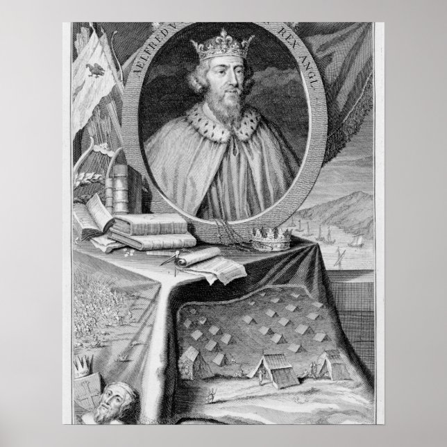 Affiches Alfred le Grand (849-99) Roi de Wessex, gravé (Devant)