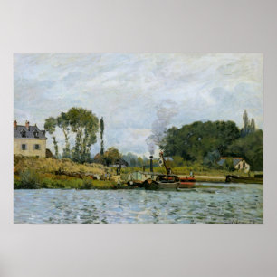 Affiches Alfred Sisley Bateaux à l'écluse de Bougival