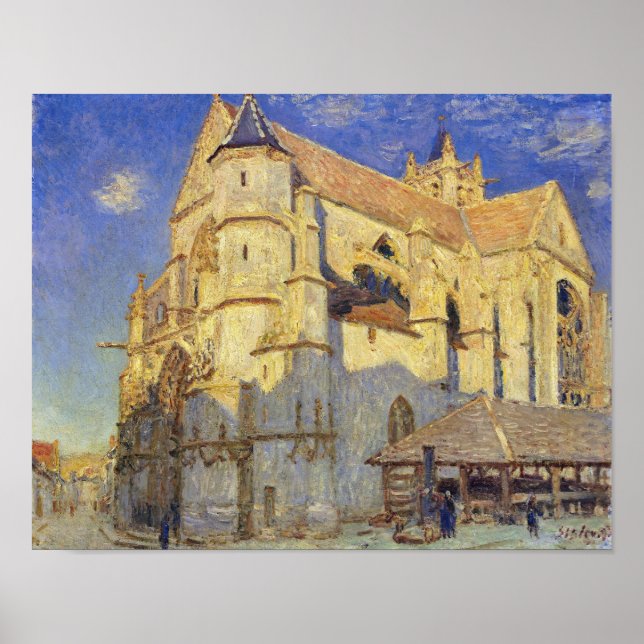 Affiches Alfred Sisley | Église à Moret, Temps gelé (Devant)