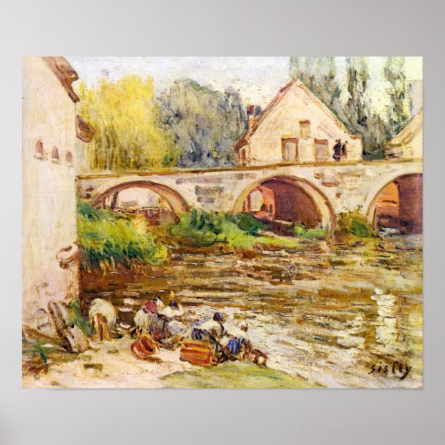 Affiches Alfred Sisley - Les linges de Moret (Devant)
