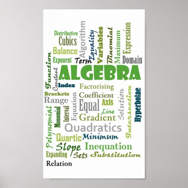 Affiches Algebra (vert) (Devant)