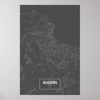 Alger, Algérie (blanc sur noir)
