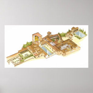 Affiches Alhambra Grenade Espagne. Les palais royaux