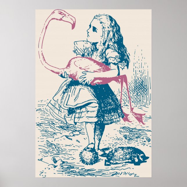 Affiches Alice And Flamingo Croquet Mallet (Devant)