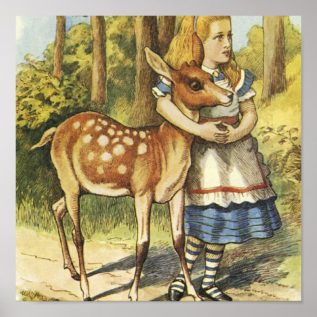 Affiches Alice au pays des merveilles et le cerf (Devant)