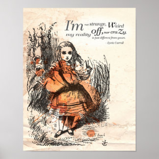 Affiches Alice au pays des merveilles "Je ne suis pas étran