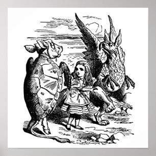 Affiches Alice au pays des merveilles vintage, Griffon, Fau