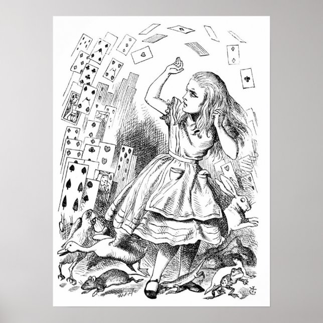 Affiches Alice avec cartes (Devant)