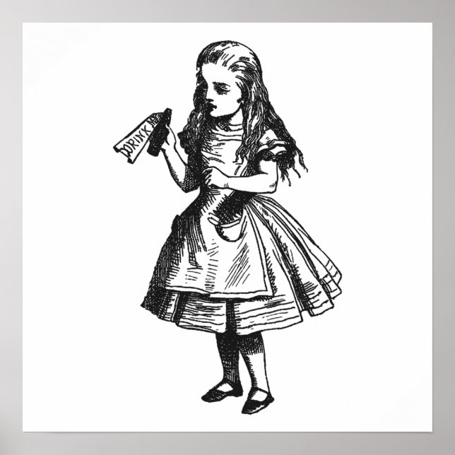 Affiches Alice avec la bouteille "Drink Me" (Devant)