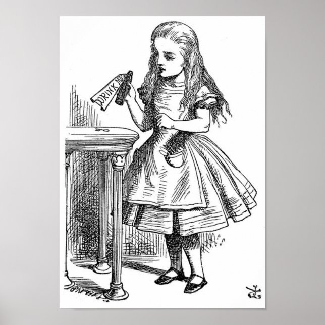 Affiches Alice avec la bouteille "Drink Me" (Devant)