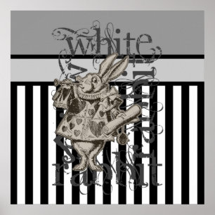 Affiches Alice In Wonderland White Rabbit Grunge