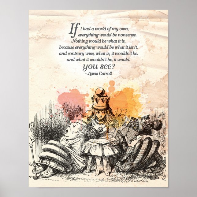 Affiches Alice in Wonderland "World of my Own" (Devant)