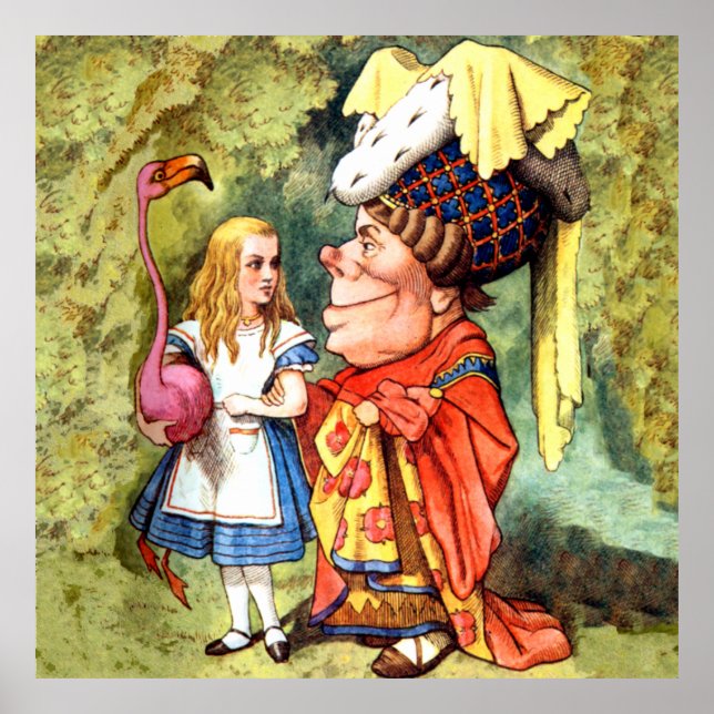 Affiches Alice joue au Flamant rose Croquet avec la duchess (Devant)