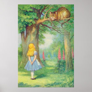 Affiches Alice & le Chat de Cheshire Couleur Complète