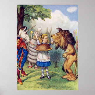 Affiches Alice, Le Lion et l'Unicorne au Wonderaland
