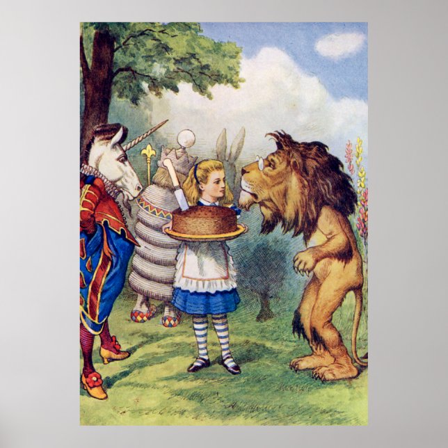 Affiches Alice, Le Lion et l'Unicorne au Wonderaland (Devant)