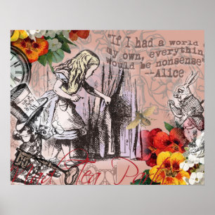 Affiches alice nonsens pays des merveilles rideau