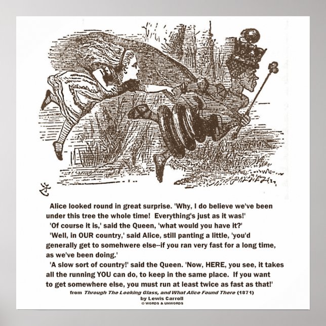 Affiches Alice Red Queen All The Running You Can Do Stay In (Devant)