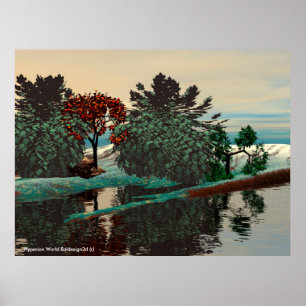 Affiches ALIEN LANDSCAPE /LAGOON IN HYPERION Sci_Fi