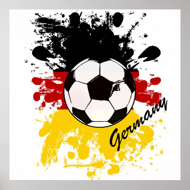 Affiches Allemagne soccer ballon splash artwork sport fan (Devant)