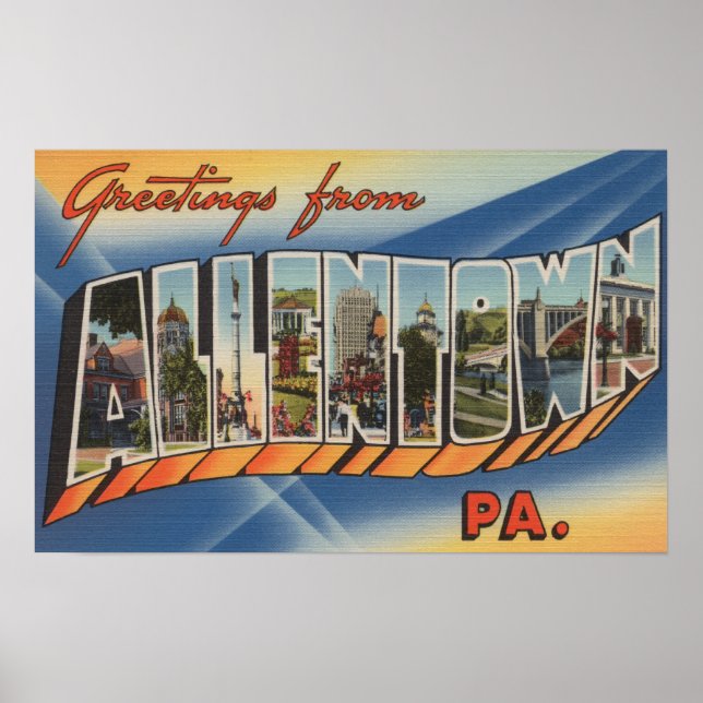 Affiches Allentown, Pennsylvania - Large Letter Scenes (Devant)
