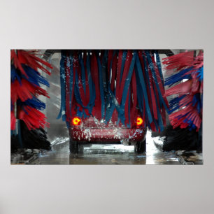 Affiches aller au lavage de voiture