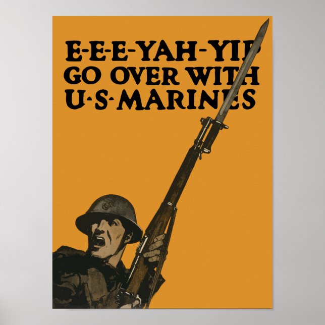 Affiches Aller De L'Avant Avec Marines — Première Guerre Mo (Devant)