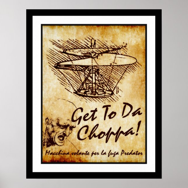 Affiches Allez Vers L'hélico - Hélicoptère de Léonard de Vi (Devant)
