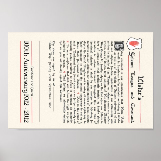 Affiches Alliance Ulster (Devant)