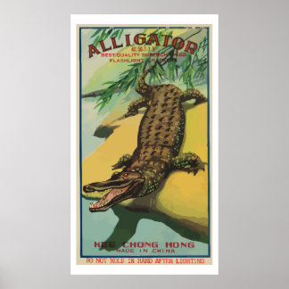 Affiches Alligator (péteur chinois Vintage)