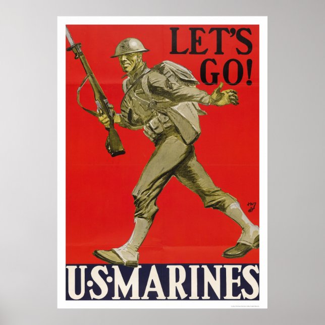 Affiches Allons-y ! Marines des États-Unis. (Devant)