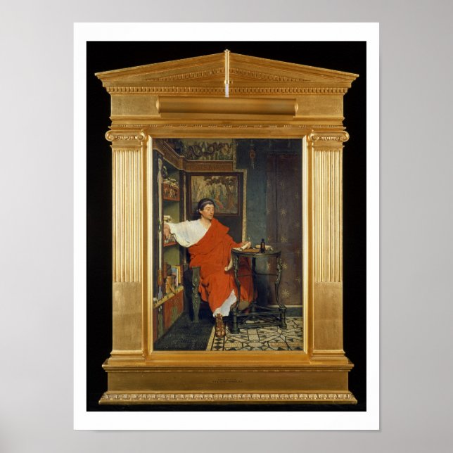 Affiches Alma-Tadema | Un Scribe Romain Écrivant Des Dispat (Devant)